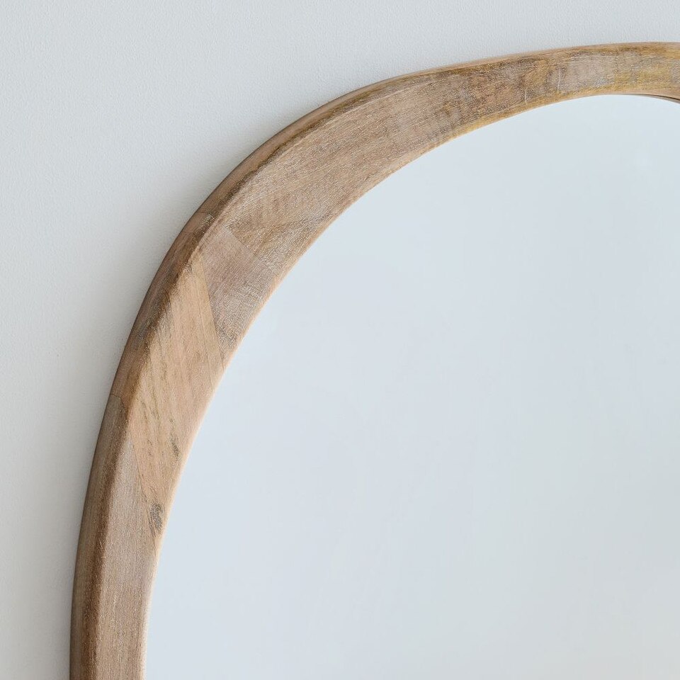 MidCentury Asymmetrical Wood Floor Mirror West Elm UK